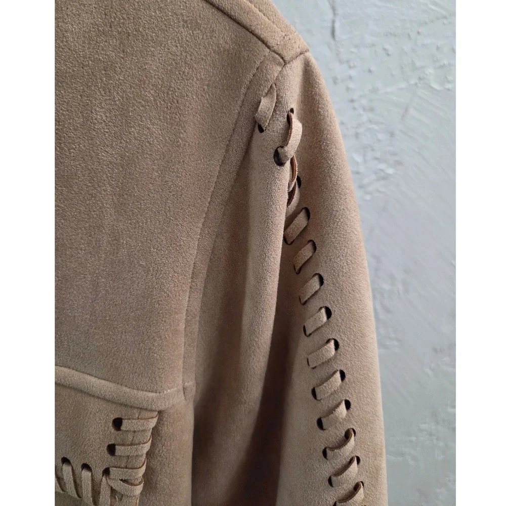 J186. Faux Suede Whipstitch Western‎ Jacket